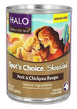 HALO Spot's Choice Canned Dog Food Pork & Chickpea 12 x 13.2oz