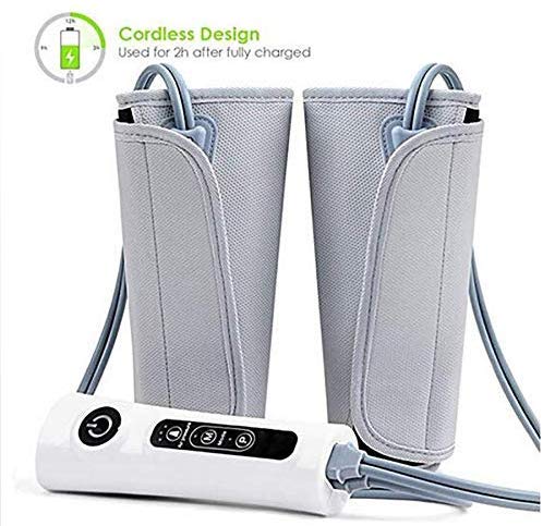 Masseur de jambe Mollage de la jambe de compression de l'air pour la circulation de pied de base de veau et batterie rechargeable Batterie 3 Intensités 2 Modes 6 Scénarios d'expérience