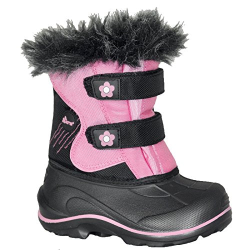 Naturmania Nat's C865 Igloo Winter Boot Ultra Light And Supple Eva Bottom (Black/Pink, 4)