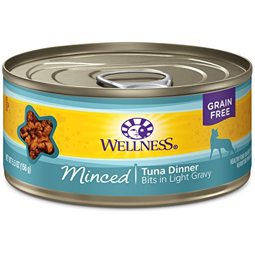 Bien-être des aliments pour chats humides sans céréales en conserve, thon haché, une boîte de 5,5 onces (paquet de 24)