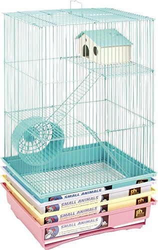 Prevue Pet Products SPV2030C 4-Pack Hamster 3-Story Pastel Cage, Colors Vary