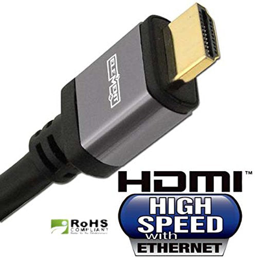 Element ELE5015M 50 Foot High Speed HDMI Cable with Ethernet, Round Jacket - Grey