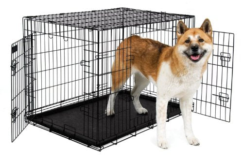 Petmate Training Retreat 2-Door Wire Kennel In Black For Dogs (43 Inch)