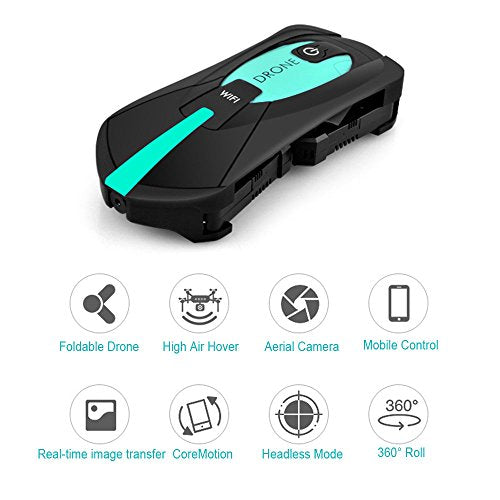 SUPOW Pocket RC Drone Foldable RC Quadcopter Drone with Camera Gravity Induction 2.4 GHz 3D UAV with Wifi FPV HD Camera for Kids and Adult