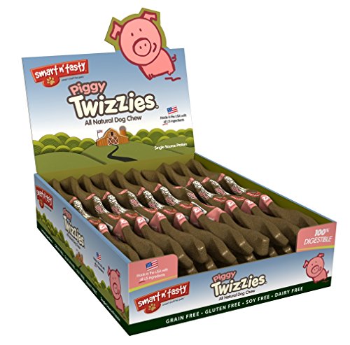 Emerald Pet Grain Free Pork Piggy Twizzies All Natural Chews, 12-Inch, 30-Pack