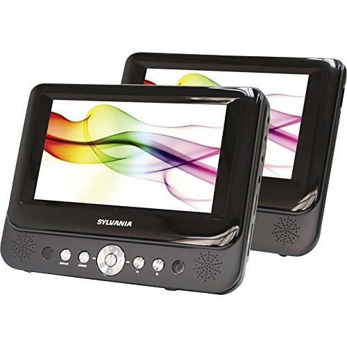 Curtis Sylvania SDVD8737A 7-Inch Dual Screen Portable DVD Player with 16:9 Aspect Ratio TFT Screens - Black