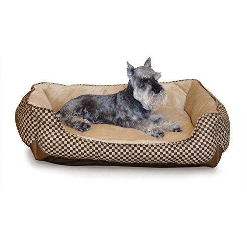 K&H Manufacturing Self Warming Lounge Sleeper Bed For Dog In Brown 24x30