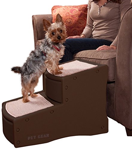 Pet Gear Easy Étape II Escaliers pour animaux de compagnie, 2 étapes pour les chats / chiens jusqu'à 150 livres, une bande de tapis lavable portable et amovible