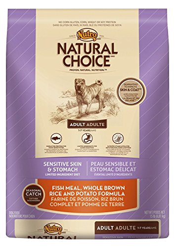 Nutro Natural Choice 10106562 Nourriture pour chien, poisson, riz et pommes de terre sensibles pour peau et estomac 6,81 kg