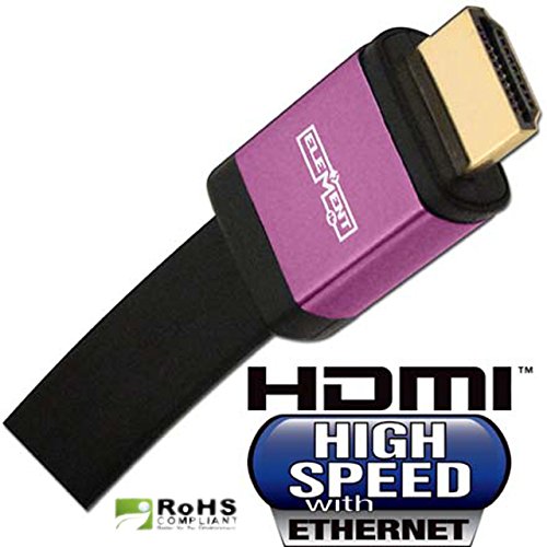 Element ELE6010M 33 Foot High Speed HDMI Cable w/ Ethernet, Flat Jacket - Purple End