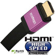 Element ELE6010M 33 Foot High Speed HDMI Cable w/ Ethernet, Flat Jacket - Purple End