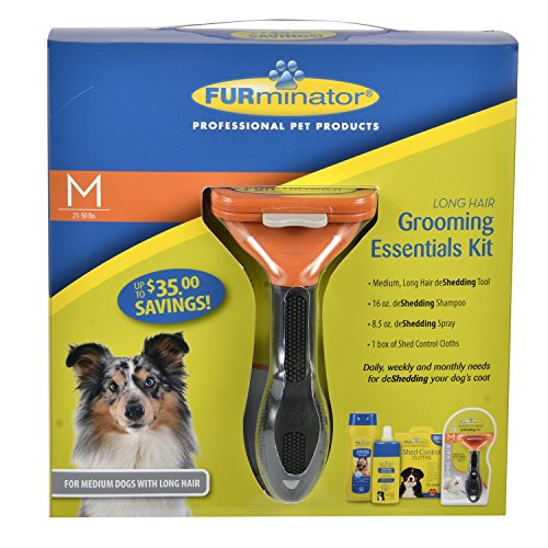United Pet Group GG1891 Furminator Long Hair Medium Grooming Kit Pack of 3