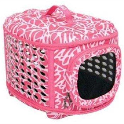 Petmate Curvations Luxury Pet Carrier (Pink Abstract)