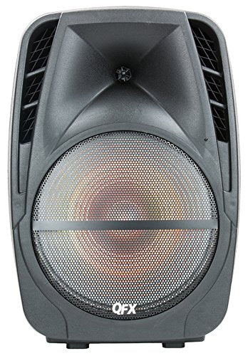 QFX PBX-BF15 15" Portable Party Speaker Rechargeable Bluetooth Disco Light with Bluetooth/USB