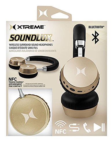 Xtreme Cables XBH9-1005-GLD Soundlux Wireless Surround Sound Headphones For Tablets - Gold
