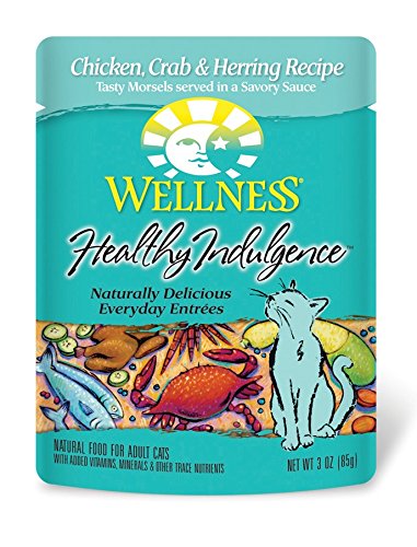 Wellness 89084 Poulet indulgence sain, crabe et hareng aliment de chat 24/3 oz