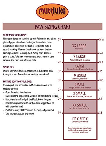 Muttluks Original All-Weather IB to XXL Dog Boots, 4 Pack