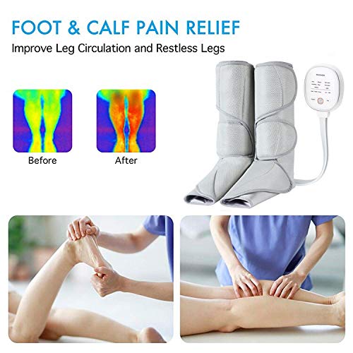 Leg Massager Air Compression Tespo Wraps Massages for Foot and Calf Circulation 3 Intensities 6 Modes with Heat, Handheld Controller