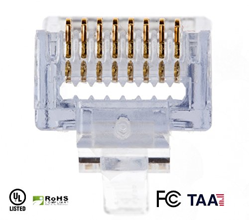 Platinum Tools 100010C EZ-RJ45 CAT6 Connectors Clamshell, 50-Pieces