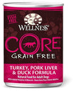 Wellness 7955 CORE Grain-Free Turkey, Pork Liver & Duck Formula Canned Dog Food 12/12.5OZ