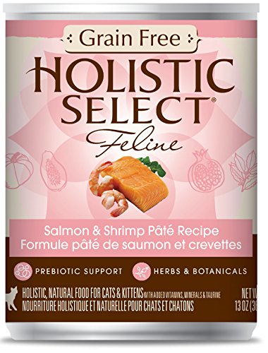 Holistic Select 47166 Grain Free Salmon and Shrimp Pate Food For Cat (12/13OZ)