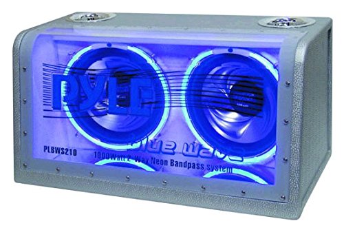 Pyle PLBWS212 Dual 12 inch 1200 Watt Bandpass w/Neon Woofer Rings Enclosure System