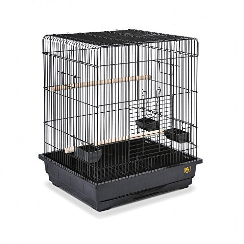 Prevue Pet 25217 Square Roof Parrot Cage Black 25x21
