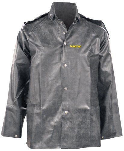 N145J Natural Rubber/Cotton Jacket 55mm Fixed Hood Black - S-5XL (Black, XS)