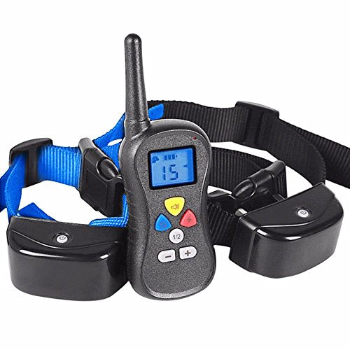 Patpet PTS-008 330 Yards Trainage à distance Dogue STOP Collier d'écorce - a un choc, des vibrations et un ton avec un écran d'écran de rétroéclairage, des boutons séparés et un récepteur résistant à l'eau. Collier électronique électrique