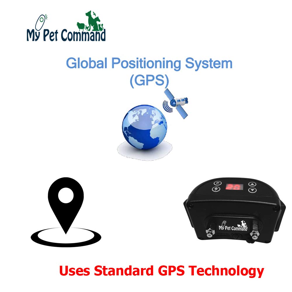 My Pet Command Wireless Electric Fence Safe Dog Containment System GPS Boundary Easy Setup Outdoor use Waterproof and Rechargeable Collars Bonus Training Whistle