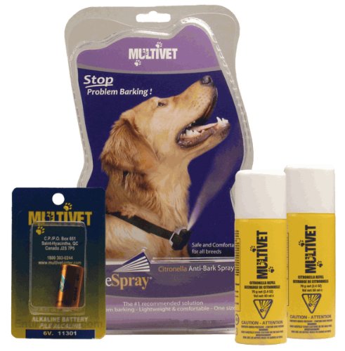 Multivet Anti bark Valuepack Collar, Mix 2 Refills, scentless + citronella, 3 Batteries