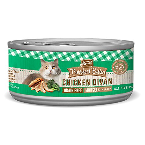 Merrick Purrfect Bistro Grain Free Chicken Divan Wet Cat Food, cas de 24, 5,5 oz