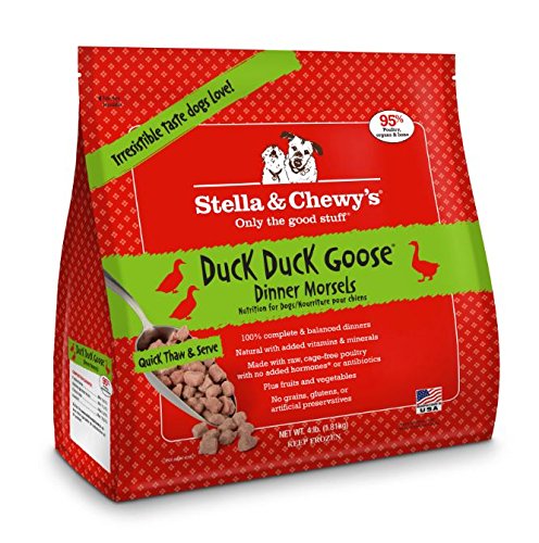 Stella & Chewy's 45770 Frozen Duck Duck Goose Dinner Morsels Dog Food 4LB (4)