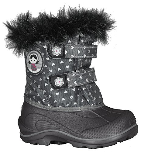Naturmania Nat's SM1380B Baby Boots Winter avec Eva Base (Grey Hearts, 3)