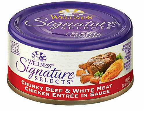 Wellness 46865 Signature Select Beef and Chicken Canned Cat Food 24/2.8OZ