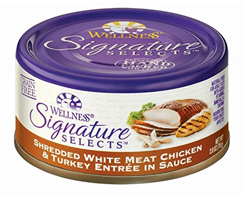 Wellness 46860 Signature Select Shredded Chicken and Turkey Entree Cat Food 24/2.8OZ