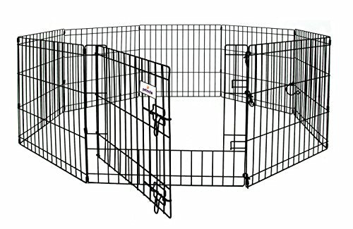 Petmate Exercise Pen With Door 8Panel In Black For Dogs (30)