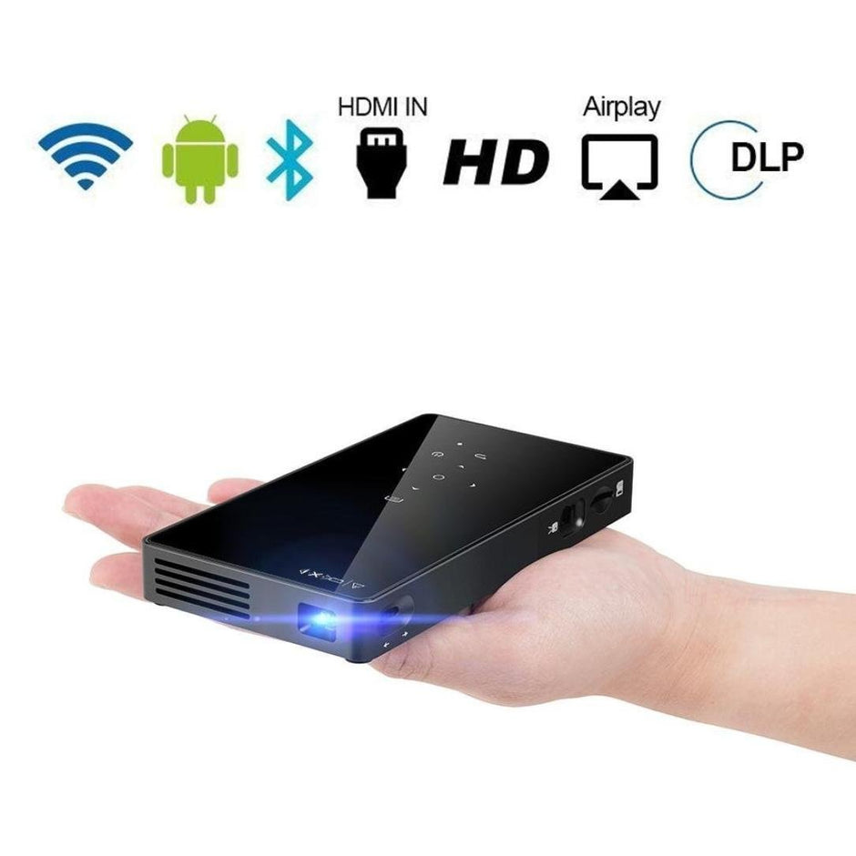 Projecteur HD 1080p Mini DLP Smart Projecteur HDMI Portable Home Projecteur, noir