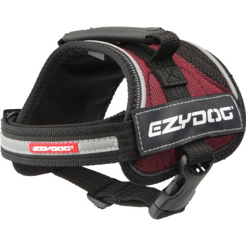 Ezydog convertit le harnais de chien réglable en plein air prêt pour le sentier - parfait pour la randonnée, la marche et se double d'un gilet de chien de service - Design de confort supérieur avec une poignée de circulation durable (xx-small, bordeaux)