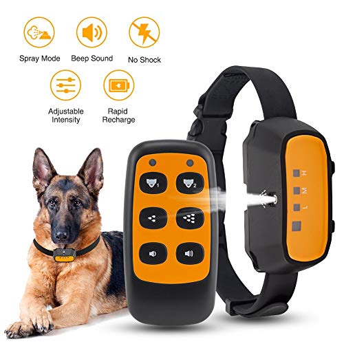 Collier d'écorce de chien QueenMew, colliers d'entraînement des dispositifs anti-chien, Contrôle d'écorce rechargeable et imperméable (collier d'écorce)