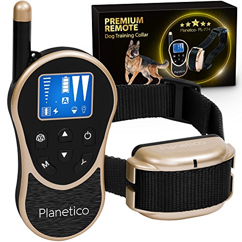 Remote Dog Training Collar, Large Clear LCD Screen, Bark & Behavior Control Device PL-774, Waterproof, Rechargeable, 2625 Ft Long Range, Beep/Light/Vibration/Shock Modes to Train Your Pet Safely