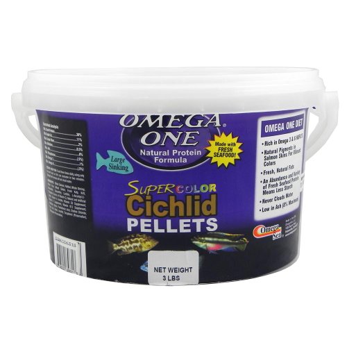 Omega One AA5858 Super Color Cichlid Grands pastiches de poisson coulant 3 lb