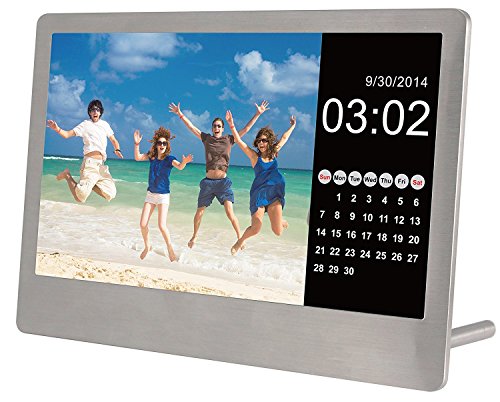 Curtis Sylvania SDPF7977 7-Inch Stainless Steel Digital Photo Frame, Built in Clock and Calendar Mode