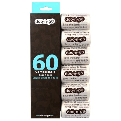 Doo-N-Go Large-60 Compostable Bags, Doggy Waste Bags
