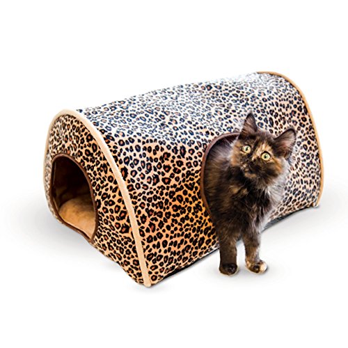 K&H 9982 Indoor Kitty Camper Cat Bed (Leopard, 14x20)