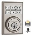 Kwikset 910CNT-ZB-15 Contemporary Smartcode 910 Deadbolt avec la technologie Zigbee, compatible avec Alexa via Samsung SmartThings et / ou Wink (nickel en satin)