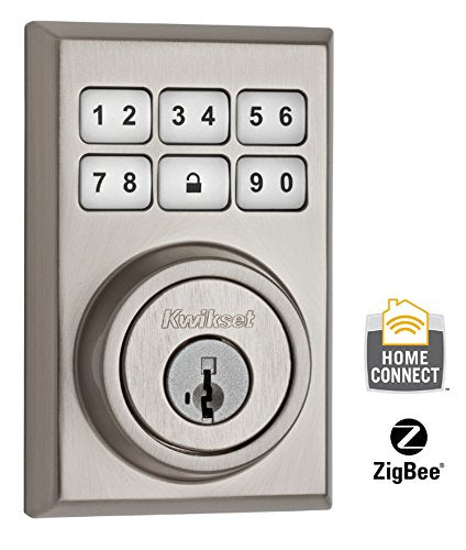 Kwikset Contemporary SmartCode 910 Deadbolt with Zigbee Technology, Compatible with Alexa via Samsung SmartThings and/or Wink