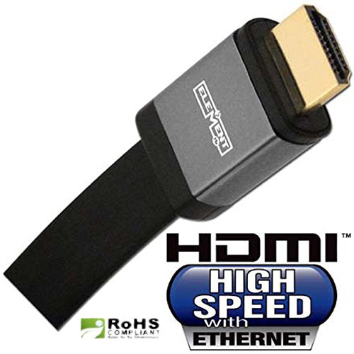 Élément ele6015m 50 pieds de haut débit de câble hdmi avec Ethernet, veste plate - extrémité grise