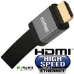 Élément ele6015m 50 pieds de haut débit de câble hdmi avec Ethernet, veste plate - extrémité grise
