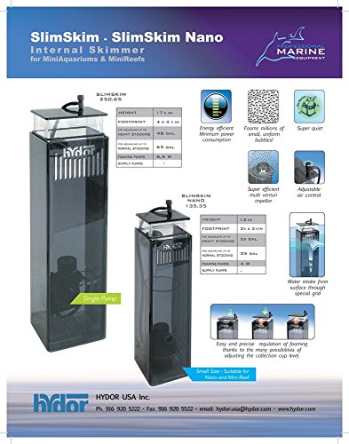 Hydor Skim Internal Protein Skimmer pour aquariums